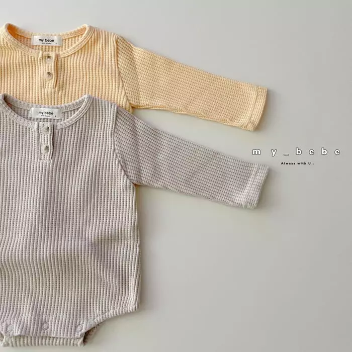 My Bebe - Korean Baby Fashion - #onlinebabyboutique - Pong Pong Bodysuit  with Bonnet - 2