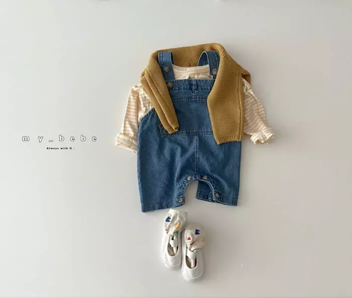 My Bebe - Korean Baby Fashion - #onlinebabyboutique - Bebe Denim Dungarees - 9