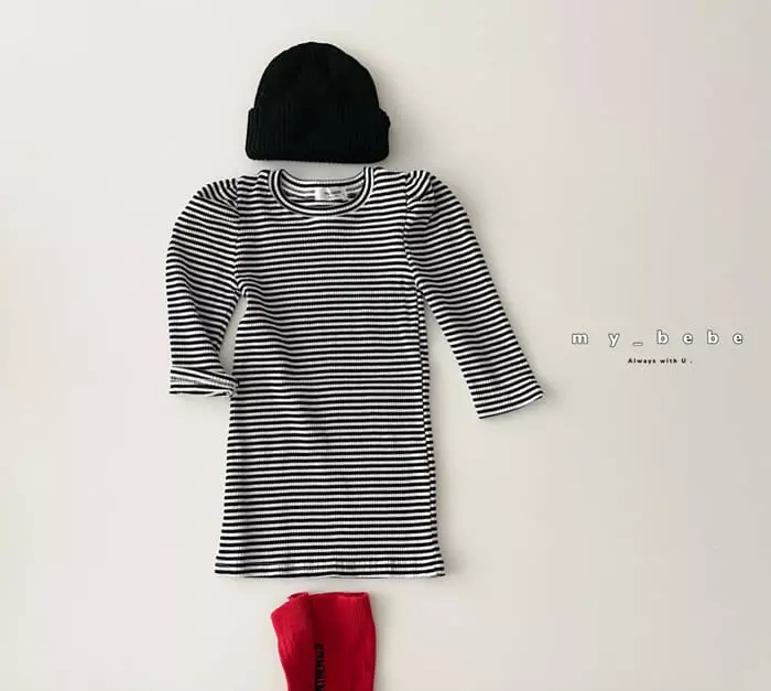 My Bebe - Korean Baby Fashion - #babywear - Puff Rib One-pice - 4