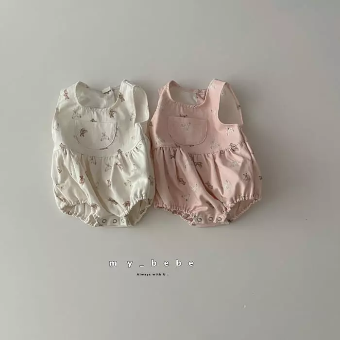 My Bebe - Korean Baby Fashion - #onlinebabyshop - Pumpkin Pocket Bodysuti