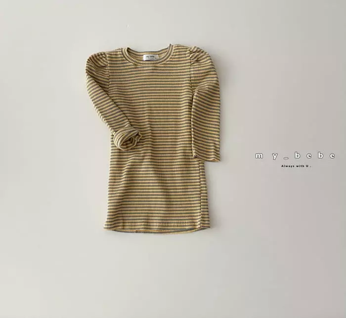 My Bebe - Korean Baby Fashion - #onlinebabyshop - Puff Rib One-pice - 5