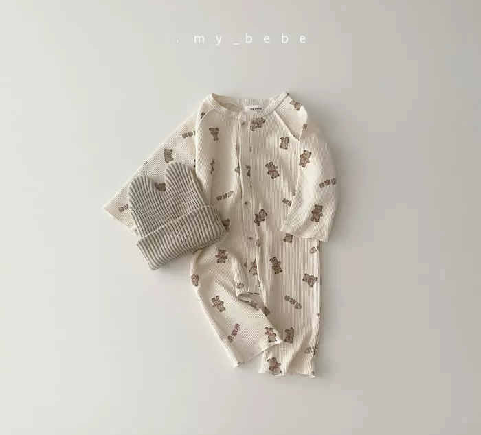 My Bebe - Korean Baby Fashion - #smilingbaby - Waffle Bodysuit - 3