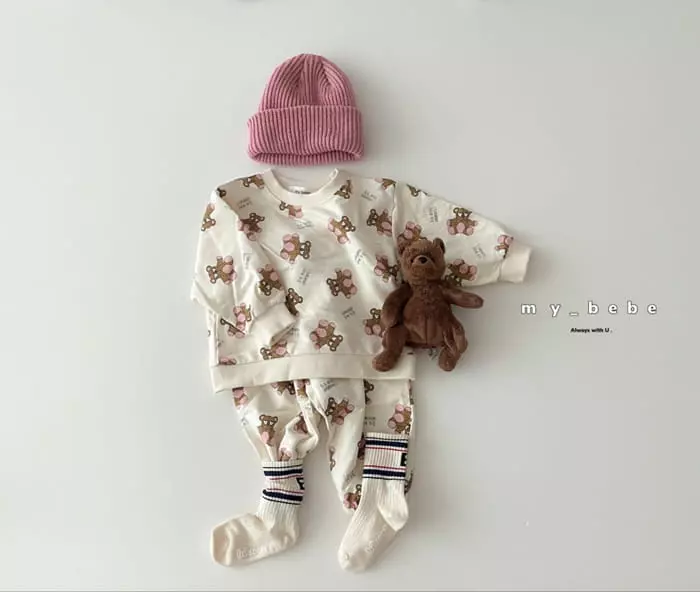 My Bebe - Korean Children Fashion - #childofig - Fall Top Bottom Set - 4