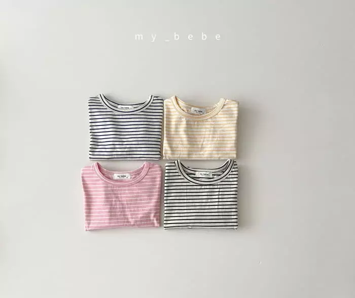 My Bebe - Korean Children Fashion - #childrensboutique - 22 Stripes Piping Tee - 2