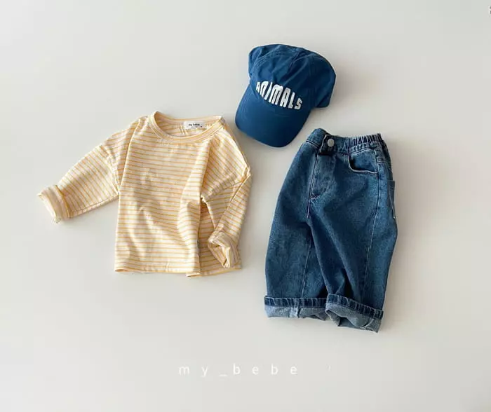 My Bebe - Korean Children Fashion - #designkidswear - 22 Stripes Piping Tee - 4