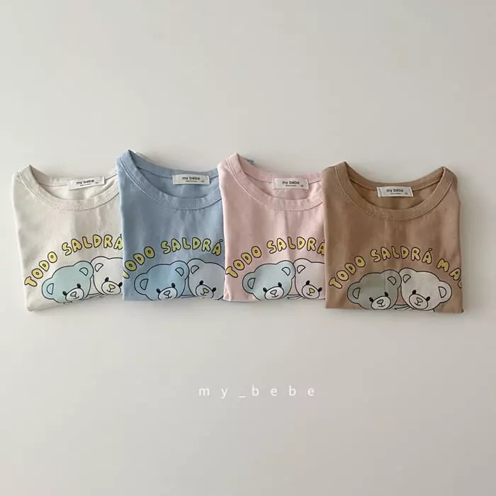 My Bebe - Korean Children Fashion - #discoveringself - Bear Paint Tee - 2