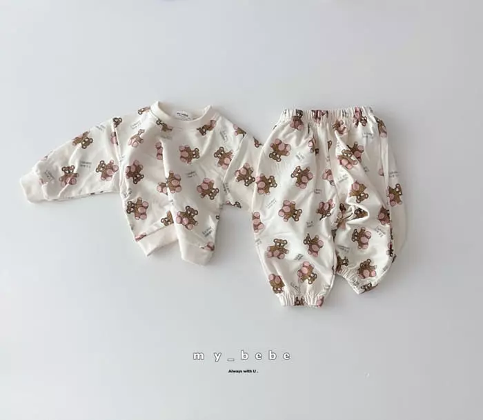 My Bebe - Korean Children Fashion - #fashionkids - Fall Top Bottom Set - 8