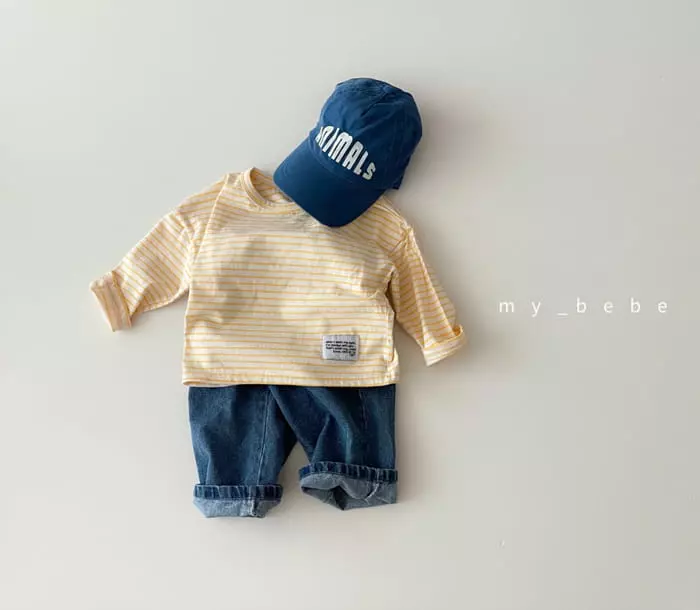 My Bebe - Korean Children Fashion - #fashionkids - 22 Stripes Piping Tee - 5