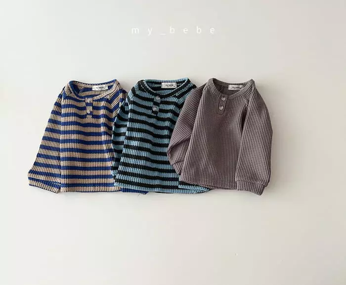 My Bebe - Korean Children Fashion - #fashionkids - Choco Waffle Danjak Tee