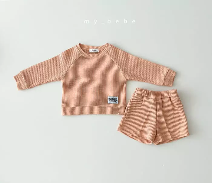My Bebe - Korean Children Fashion - #kidsshorts - Waffle Shorts Set - 7