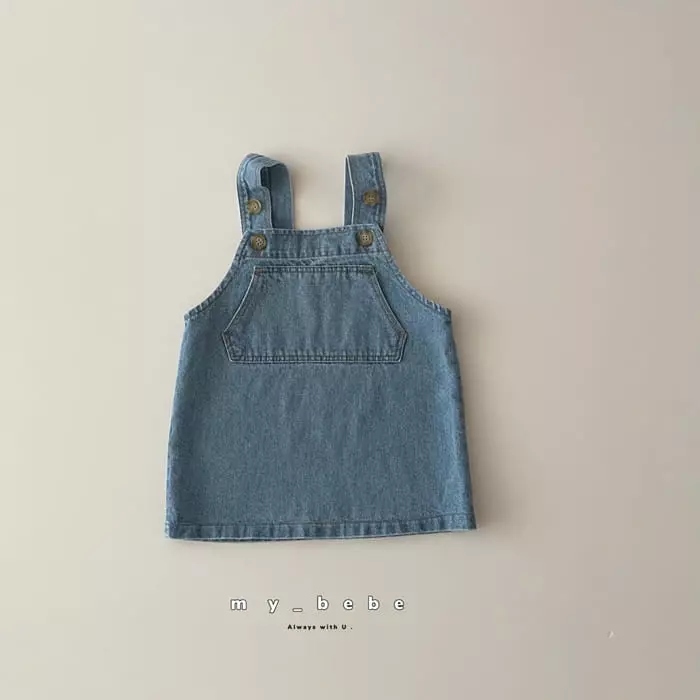 My Bebe - Korean Children Fashion - #kidsstore - Denim Dungarees One-piece - 3