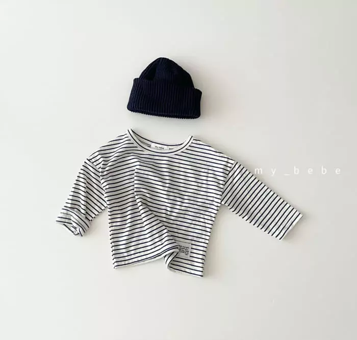 My Bebe - Korean Children Fashion - #kidsstore - 22 Stripes Piping Tee - 7