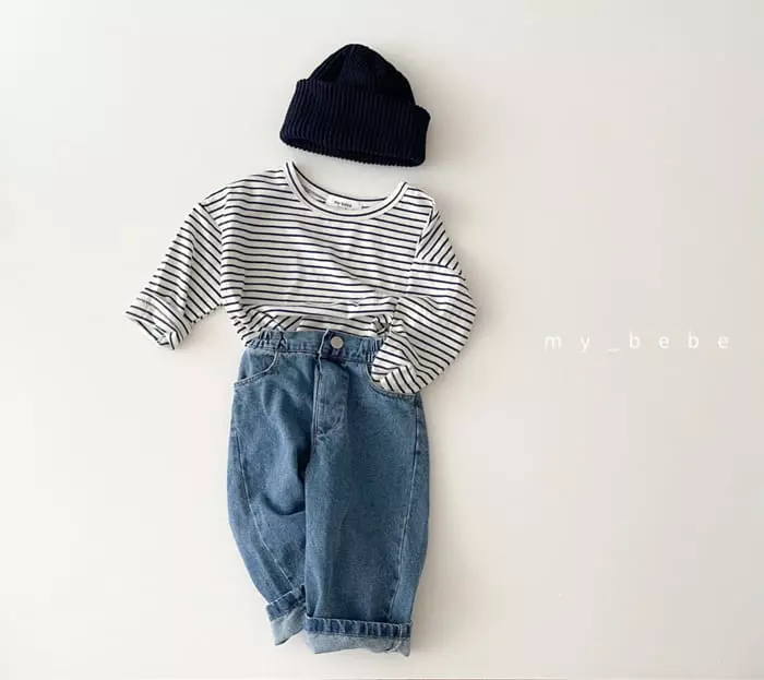 My Bebe - Korean Children Fashion - #kidzfashiontrend - 22 Stripes Piping Tee - 8