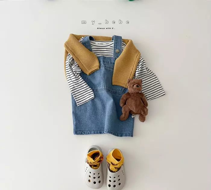 My Bebe - Korean Children Fashion - #magicofchildhood - Denim Dungarees One-piece - 7