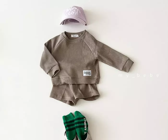 My Bebe - Korean Children Fashion - #magicofchildhood - Waffle Shorts Set - 12