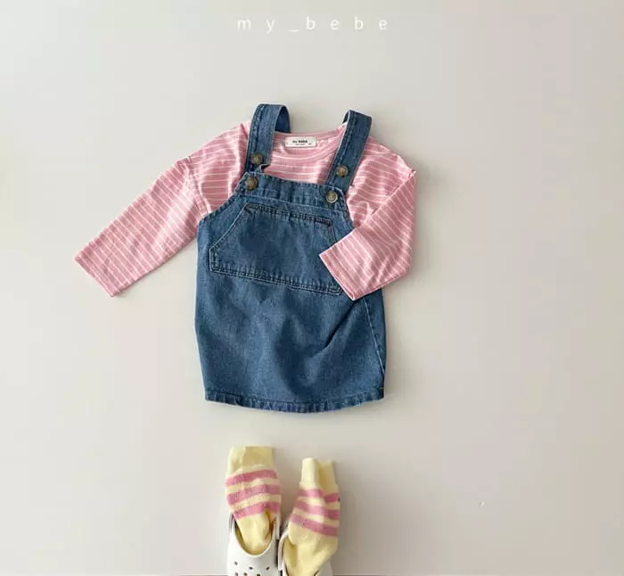 My Bebe - Korean Children Fashion - #minifashionista - 22 Stripes Piping Tee - 12