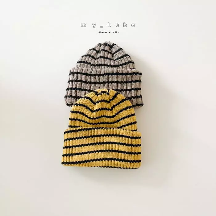 My Bebe - Korean Children Fashion - #minifashionista - Stripes Beanie