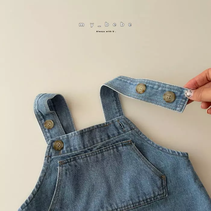 My Bebe - Korean Children Fashion - #prettylittlegirls - Denim Dungarees One-piece - 9