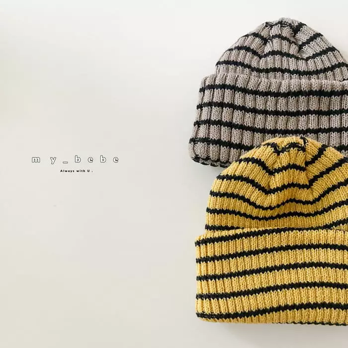 My Bebe - Korean Children Fashion - #prettylittlegirls - Stripes Beanie - 2