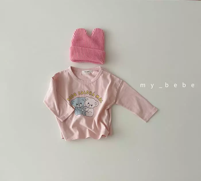 My Bebe - Korean Children Fashion - #todddlerfashion - Bear Paint Tee - 12