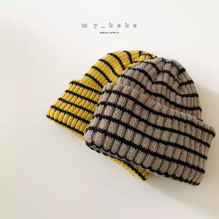 My Bebe - Korean Children Fashion - #todddlerfashion - Stripes Beanie - 3