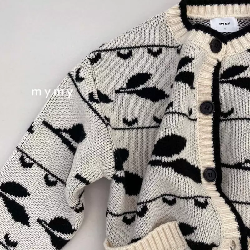 My Socks - Korean Children Fashion - #littlefashionista - Grape Knit Cardigan - 2