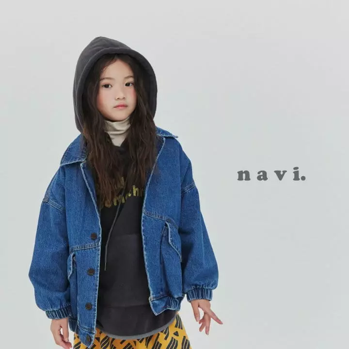 Navi - Korean Children Fashion - #childofig - Denim Jacket - 5