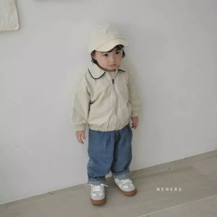 Neneru - Korean Baby Fashion - #babyboutique - Bebe Top Collar Color Jumper - 2