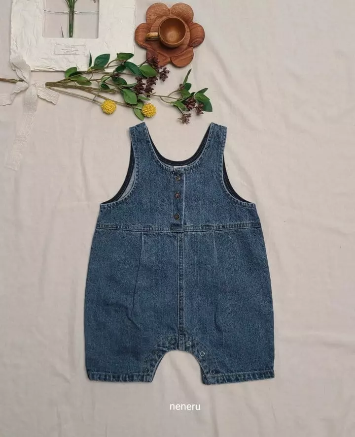 Neneru - Korean Baby Fashion - #babygirlfashion - Bebe New Circle Denim Dungaree - 7