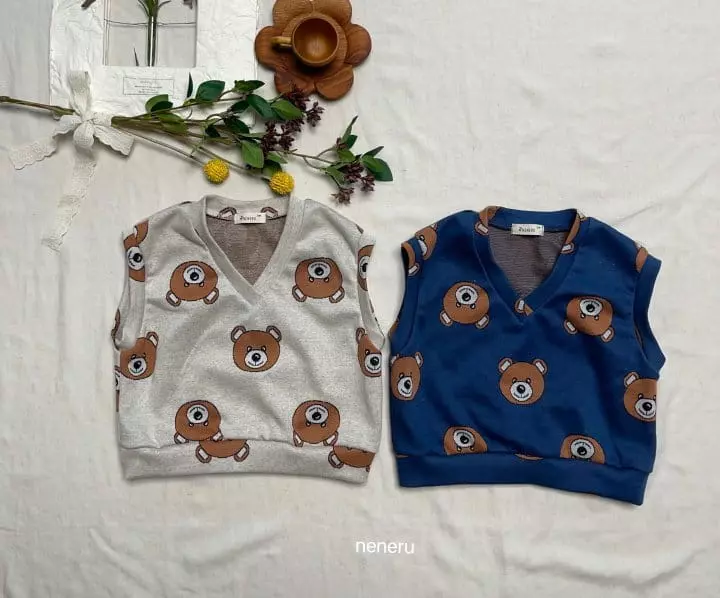 Neneru - Korean Baby Fashion - #onlinebabyboutique - Bear Vest - 6