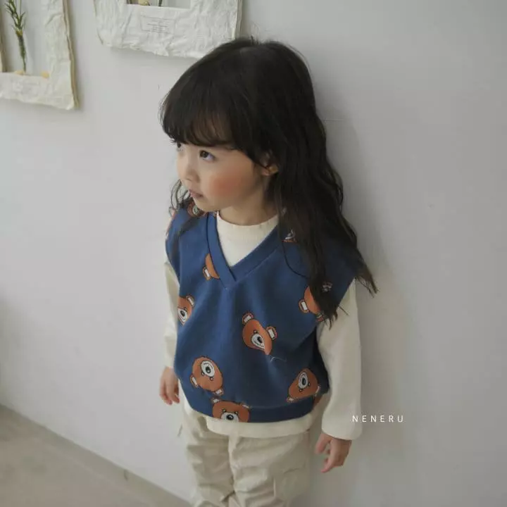 Neneru - Korean Baby Fashion - #onlinebabyshop - Bear Vest - 7