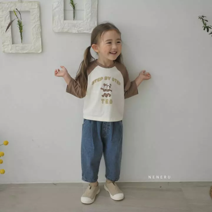 Neneru - Korean Children Fashion - #Kfashion4kids - Step Bear Raglan Tee - 9