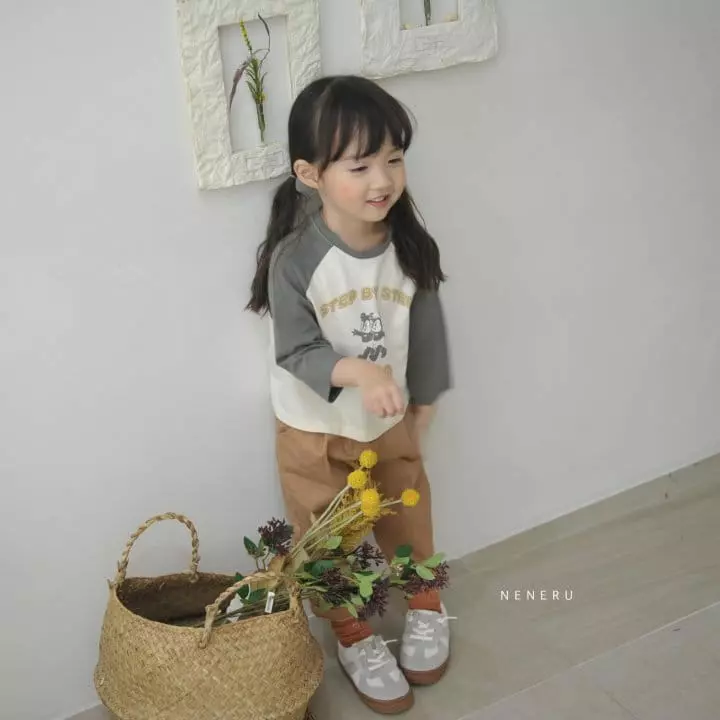 Neneru - Korean Children Fashion - #childofig - Step Bear Raglan Tee
