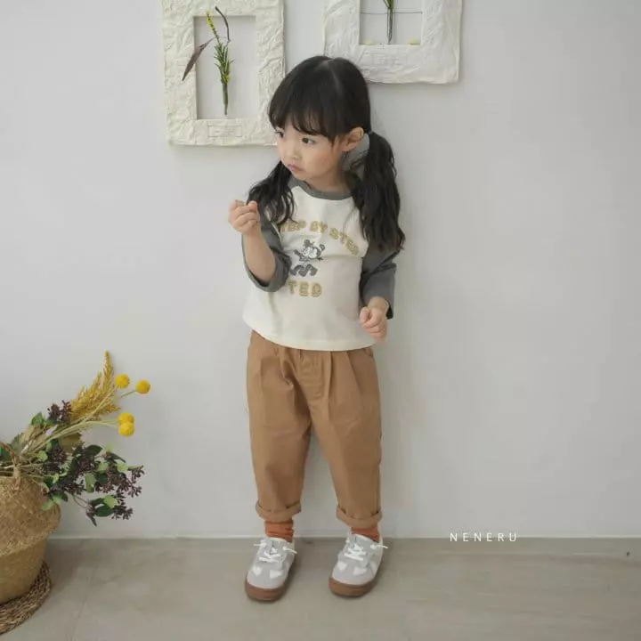 Neneru - Korean Children Fashion - #designkidswear - Step Bear Raglan Tee - 4