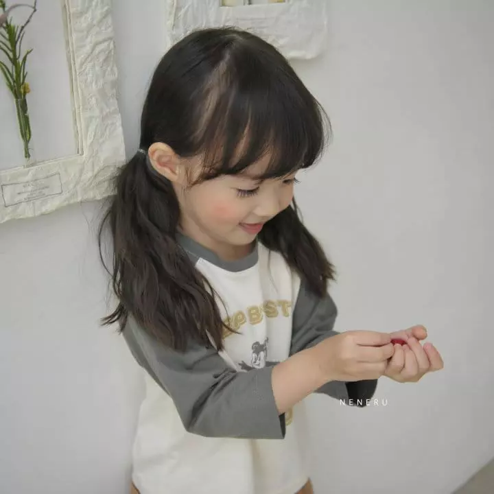 Neneru - Korean Children Fashion - #kidsshorts - Step Bear Raglan Tee - 6