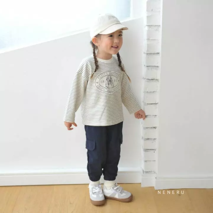 Neneru - Korean Children Fashion - #kidsshorts - Hound Stripes Tee - 5