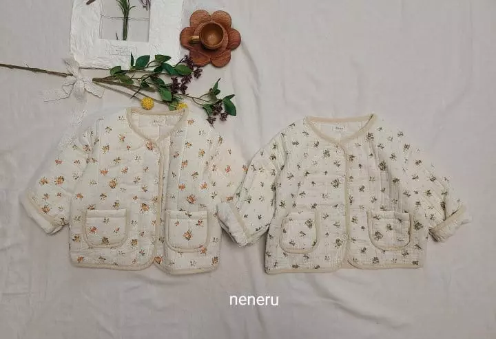 Neneru - Korean Children Fashion - #prettylittlegirls - Kid Floria Quiting Jacket - 12