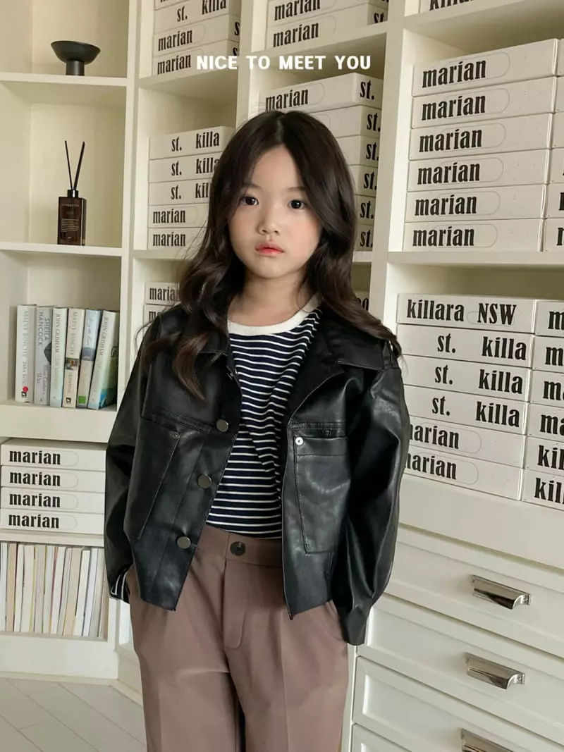 Nice To Meet You - Korean Children Fashion - #Kfashion4kids - Chick Leather Jacket - 12