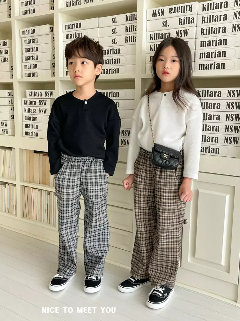 Nice To Meet You - Korean Children Fashion - #childofig - Lala Button Tee - 8