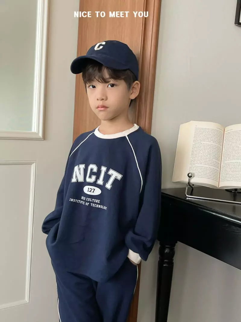 Nice To Meet You - Korean Children Fashion - #childofig - Line Pping Top Bottom Set - 8