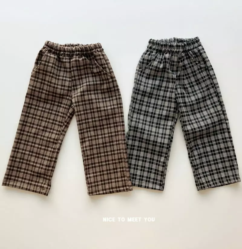 Nice To Meet You - Korean Children Fashion - #childrensboutique - Block Check Pants