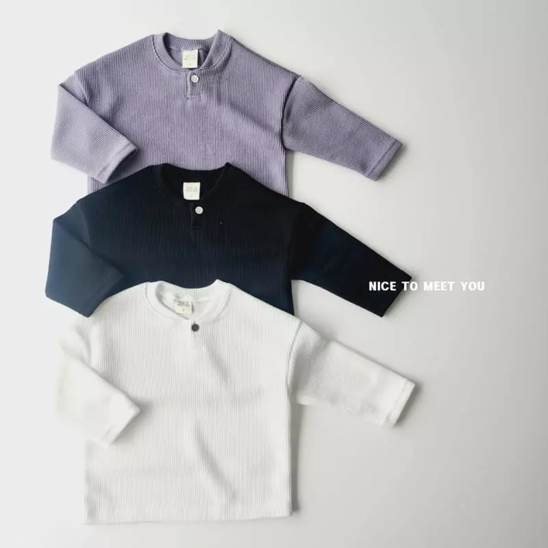 Nice To Meet You - Korean Children Fashion - #childrensboutique - Lala Button Tee - 10