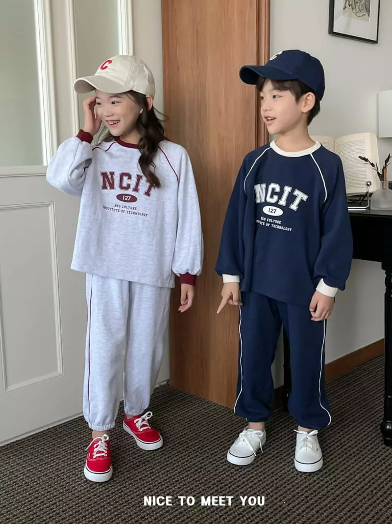 Nice To Meet You - Korean Children Fashion - #childrensboutique - Line Pping Top Bottom Set - 9