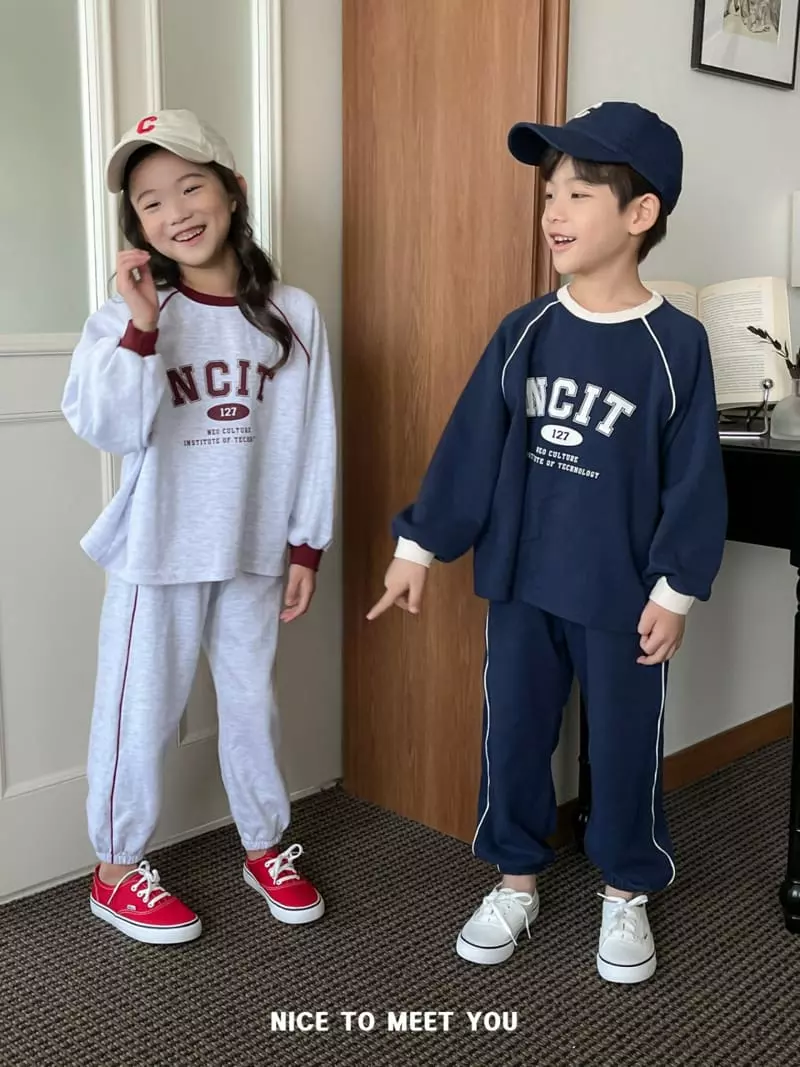 Nice To Meet You - Korean Children Fashion - #designkidswear - Line Pping Top Bottom Set - 10