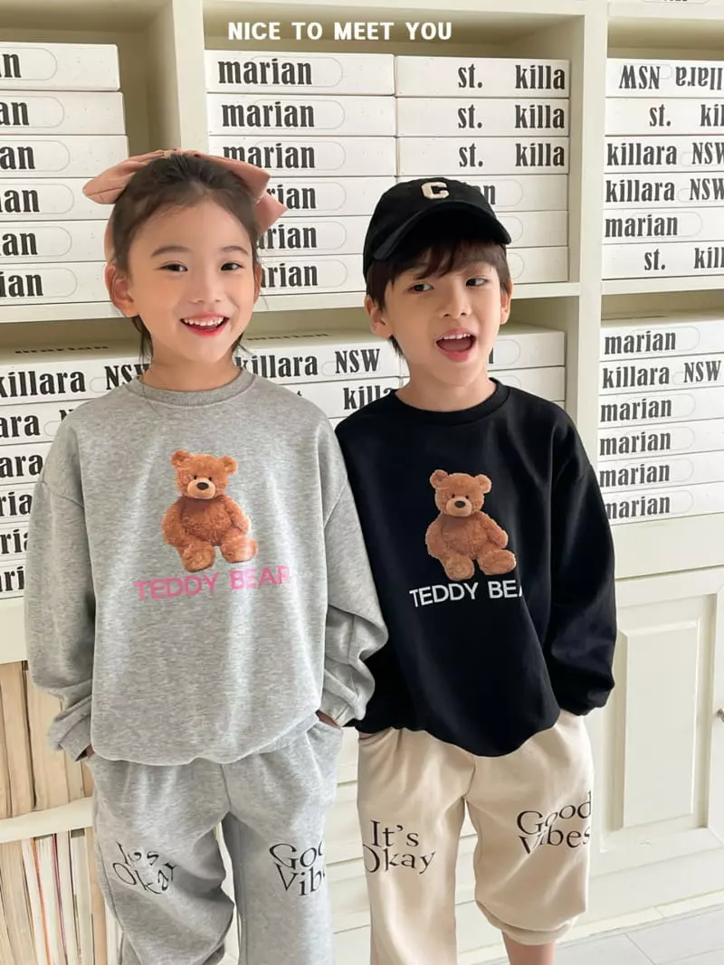 Nice To Meet You - Korean Children Fashion - #discoveringself - Teddy Bear Swetshirt