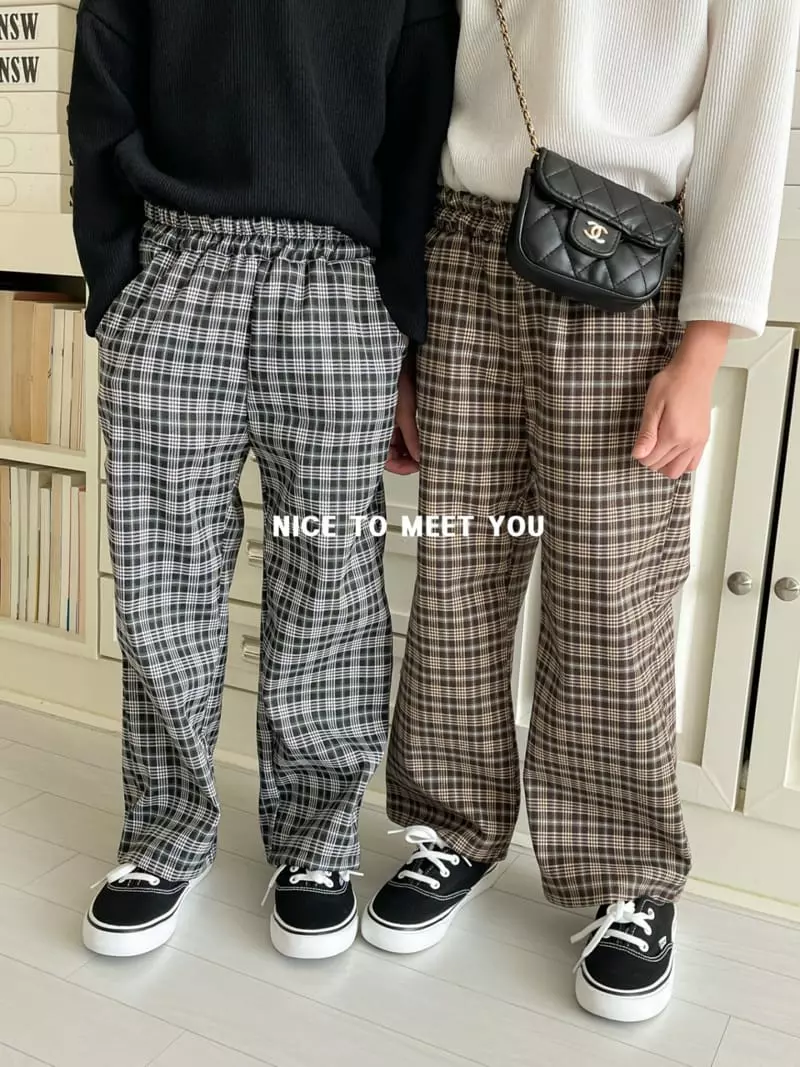 Nice To Meet You - Korean Children Fashion - #discoveringself - Block Check Pants - 3