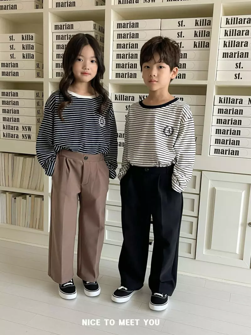 Nice To Meet You - Korean Children Fashion - #discoveringself - Stripes Embroidery Tee - 10