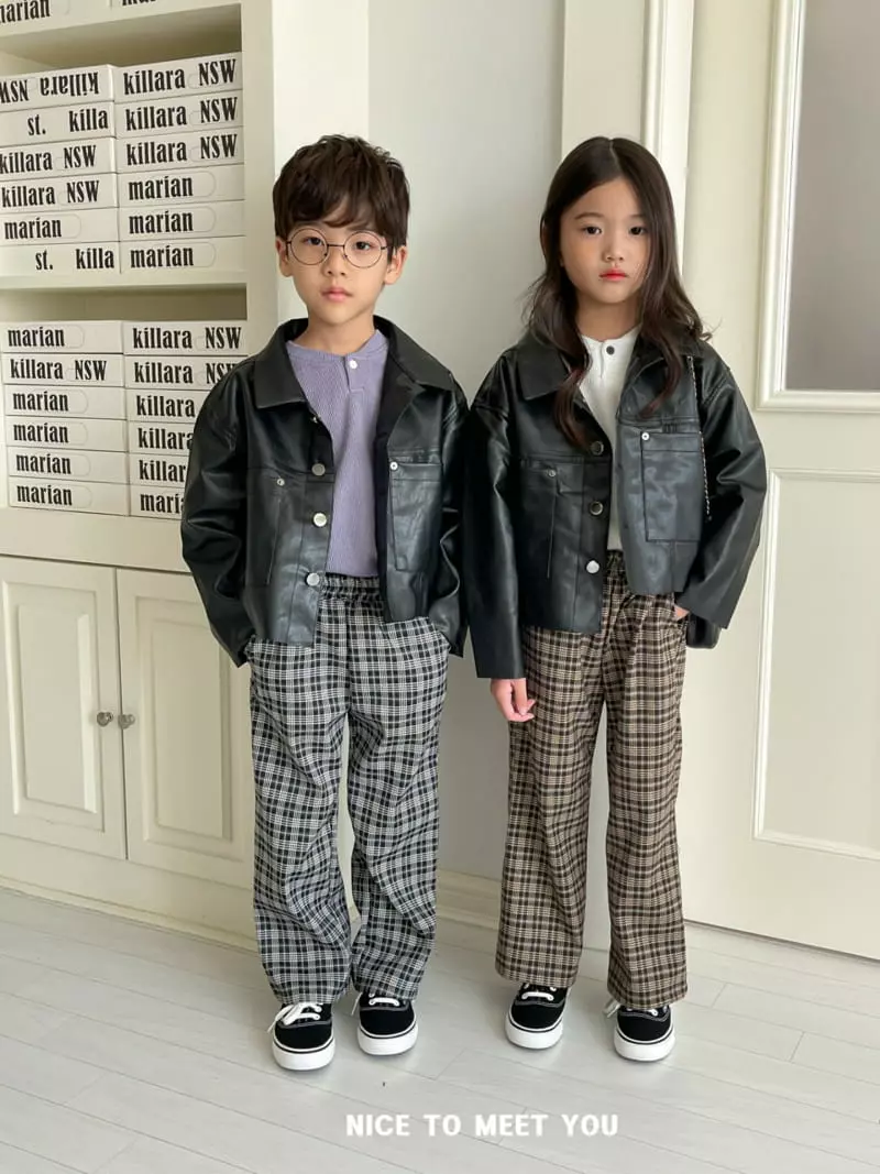 Nice To Meet You - Korean Children Fashion - #discoveringself - Block Check Pants - 4
