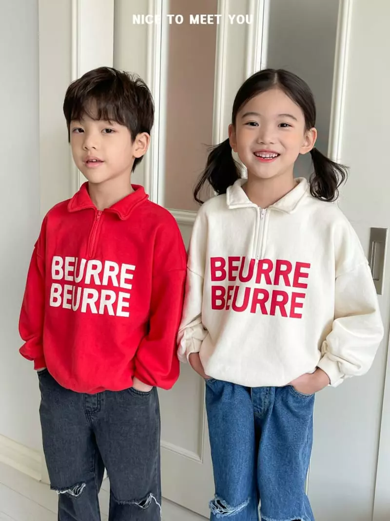 Nice To Meet You - Korean Children Fashion - #fashionkids - Butter Collar Sweatshirt - 3