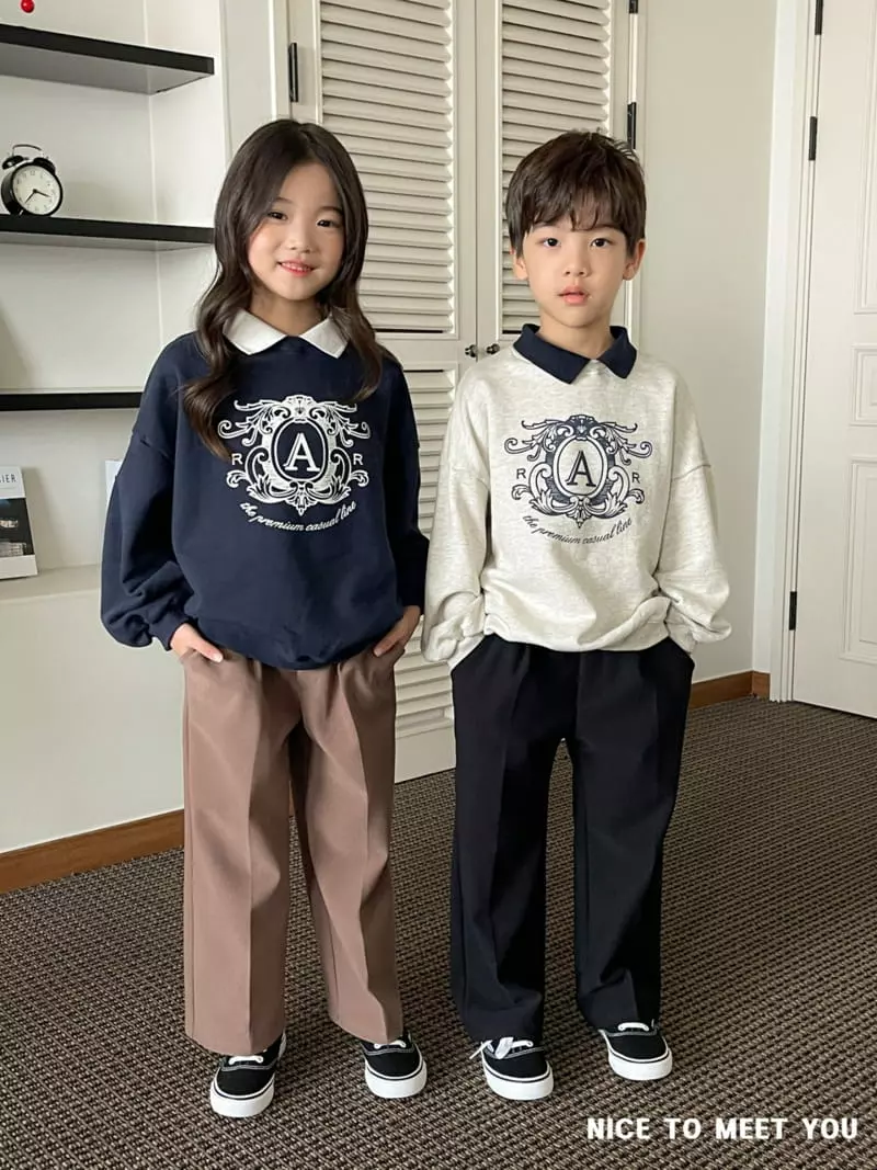 Nice To Meet You - Korean Children Fashion - #fashionkids - Royal Banding Sweatshirt
